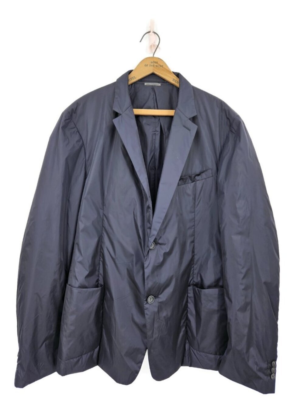 New Prada Navy Blue Nylon Jacket Mens Size 58 Blazer Sportscoat Pockets